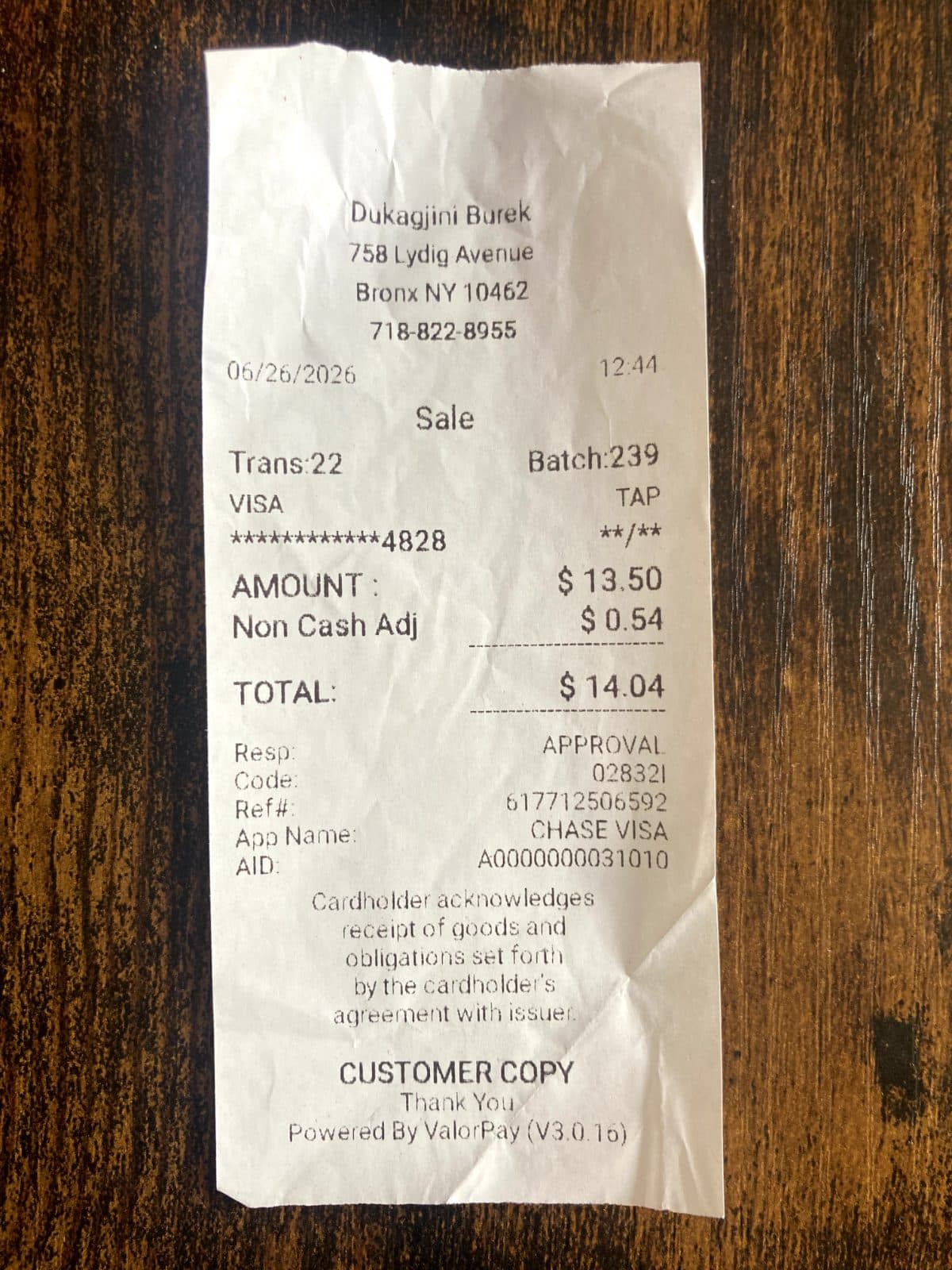 Verification photo